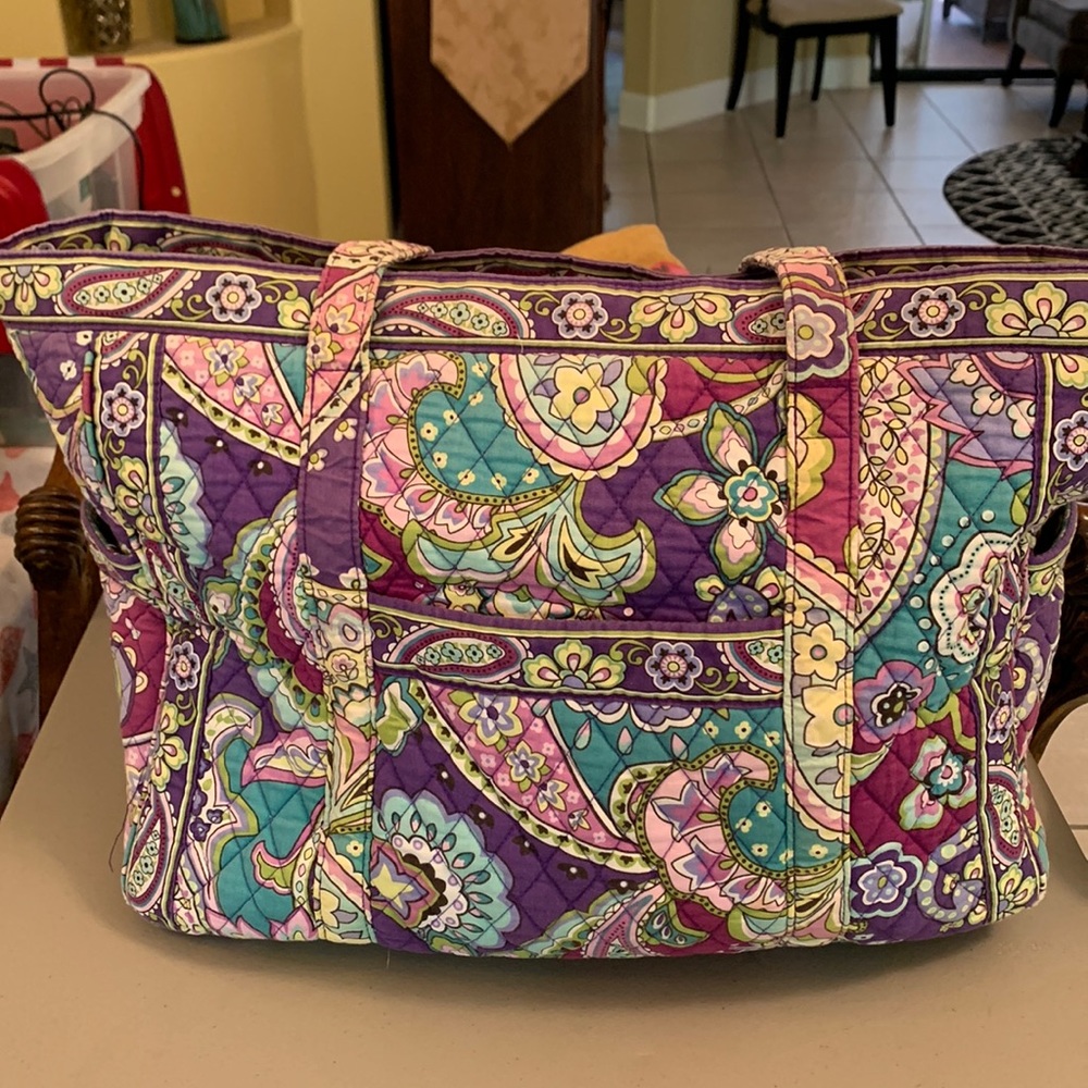EUC Vera Bradley Purple Paisley Large Tote